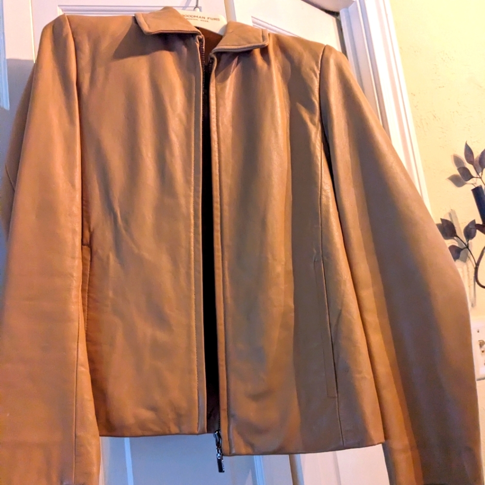 Adler collection tan leather jacket